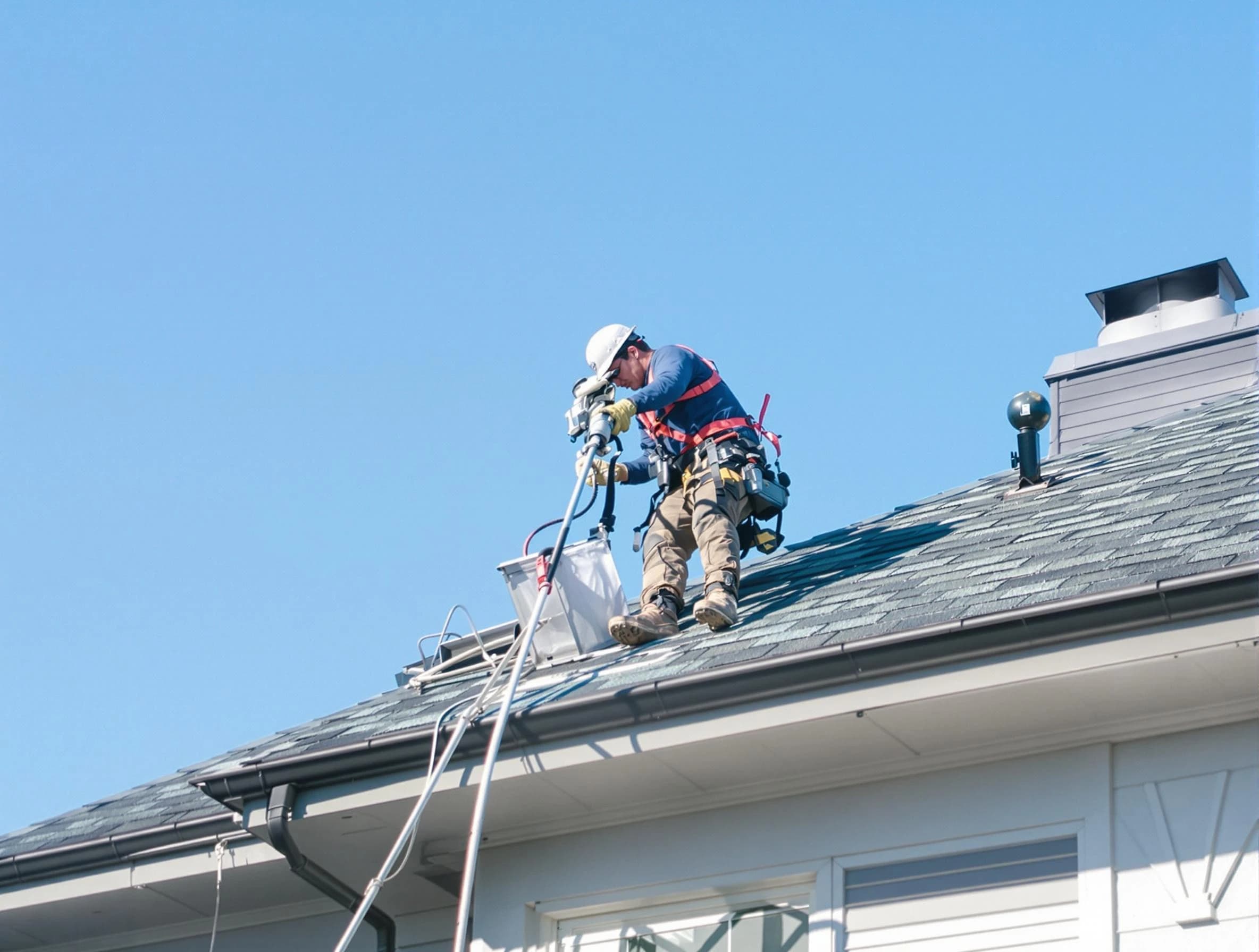 Avondale Dryer Vent Cleaning certified technician cleaning a roof-mounted dryer vent system in Avondale