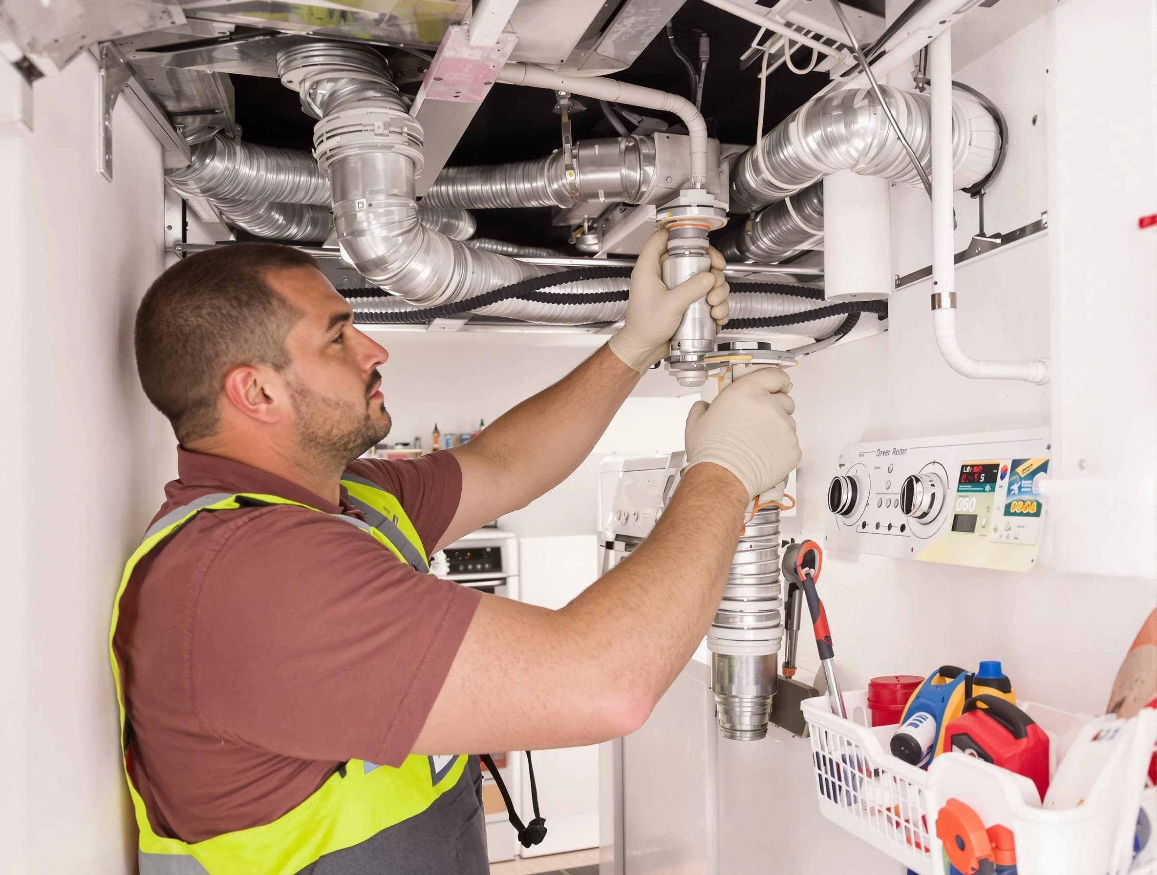 Avondale Dryer Vent Cleaning expert performing both repair and installation work on a dryer vent system in Avondale
