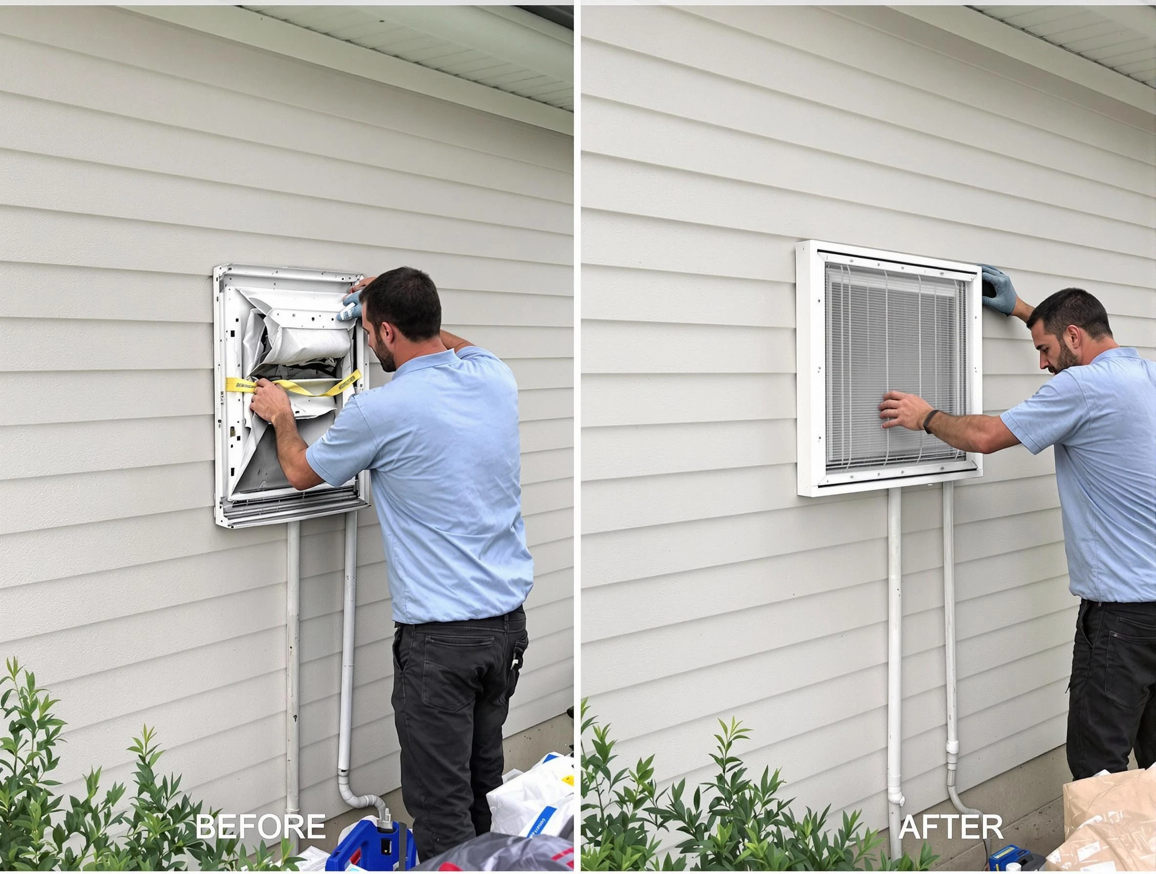 Avondale Dryer Vent Cleaning technician installing high-quality dryer vent cover at a residential property in Avondale